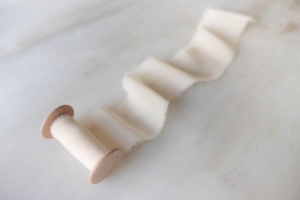 Meringue, Ivory Silk Chiffon Ribbon – Nettle + Silk