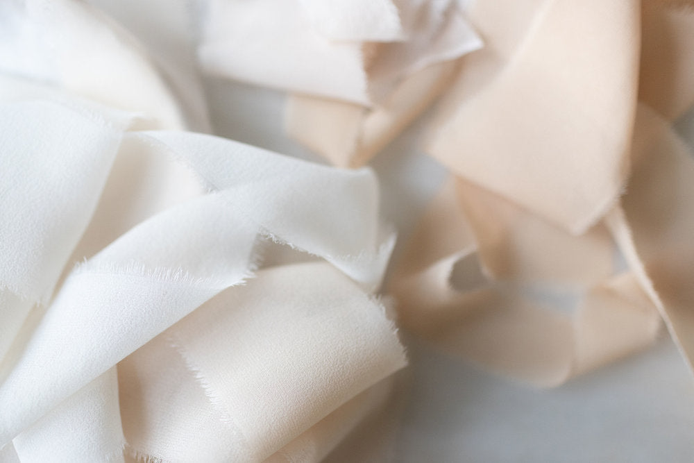 Meringue, Ivory Silk Chiffon Ribbon – Nettle + Silk