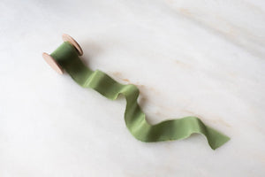 Moss, green silk ribbon