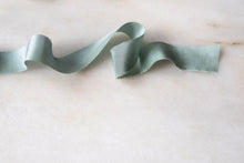 Load image into Gallery viewer, Seaglass, blue-green silk ribbon