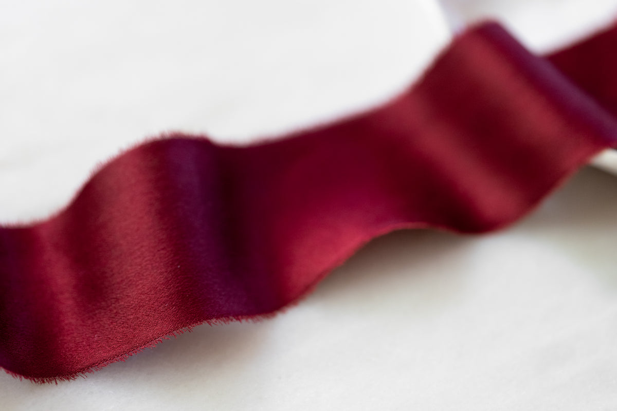 Cranberry Red Silk Charmeuse Ribbon – Nettle + Silk