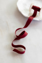 Load image into Gallery viewer, Charmeuse Silk Ribbon, Cranberry