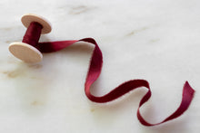 Load image into Gallery viewer, Charmeuse Silk Ribbon, Cranberry