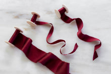 Load image into Gallery viewer, Charmeuse Silk Ribbon, Cranberry