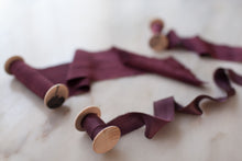 Load image into Gallery viewer, Merlot, crepe de chine ribbon