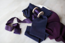 Load image into Gallery viewer, Night, Purple Crepe de Chine Ribbon