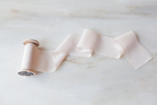 Load image into Gallery viewer, Pale Blush, silk crepe de chine ribbon