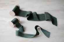 Load image into Gallery viewer, Wildwood, Green Crepe de Chine Ribbon