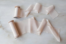 Load image into Gallery viewer, Pale Blush, silk crepe de chine ribbon