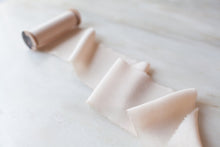 Load image into Gallery viewer, Pale Blush, silk crepe de chine ribbon