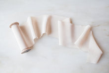 Load image into Gallery viewer, Pale Blush, silk crepe de chine ribbon