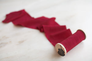 Crimson, red silk ribbon