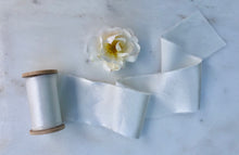 Load image into Gallery viewer, Charmeuse Silk Ribbon, White