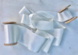 Charmeuse Silk Ribbon, White