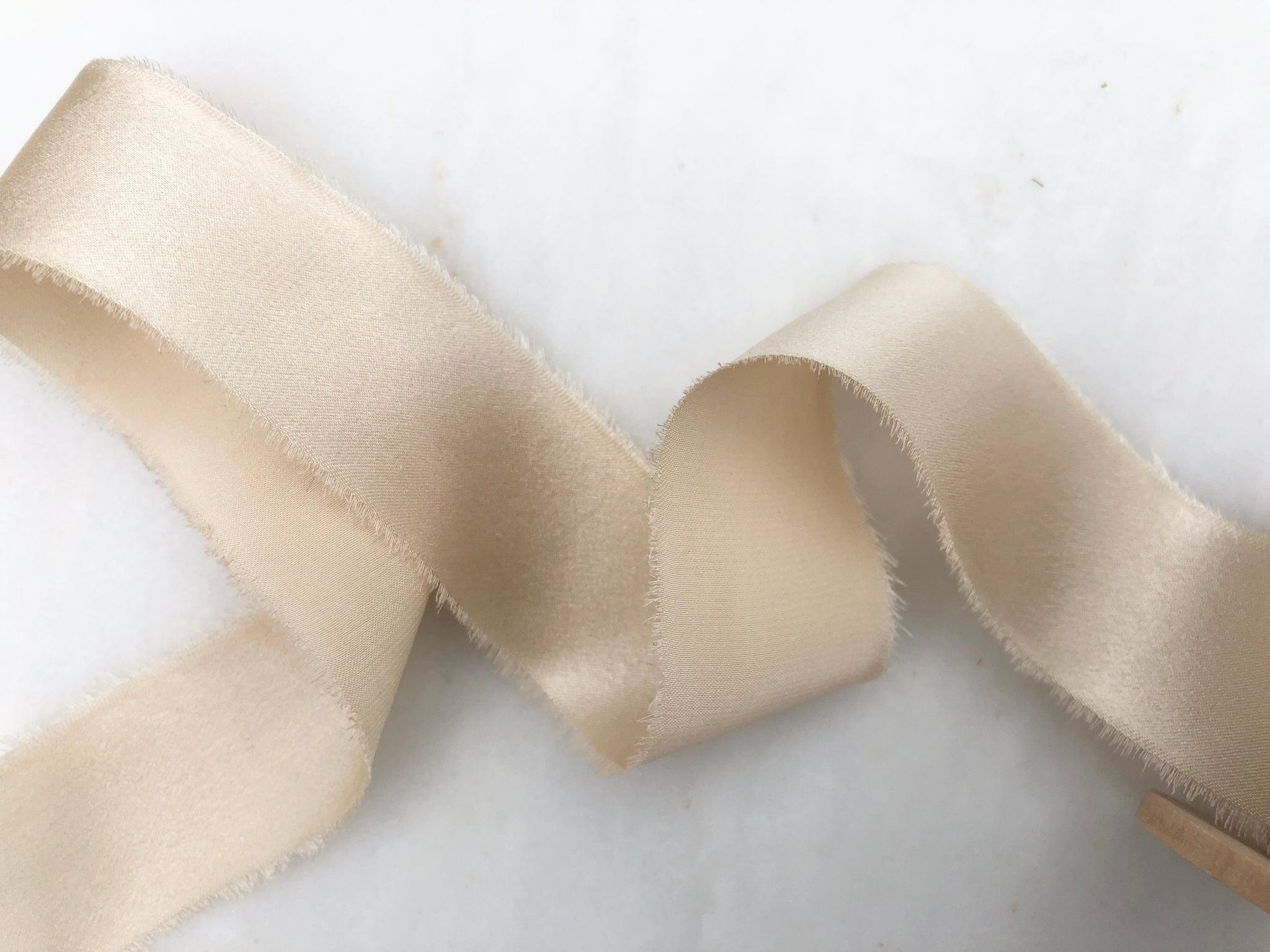 Charmeuse Silk Ribbon, Meringue – Nettle + Silk