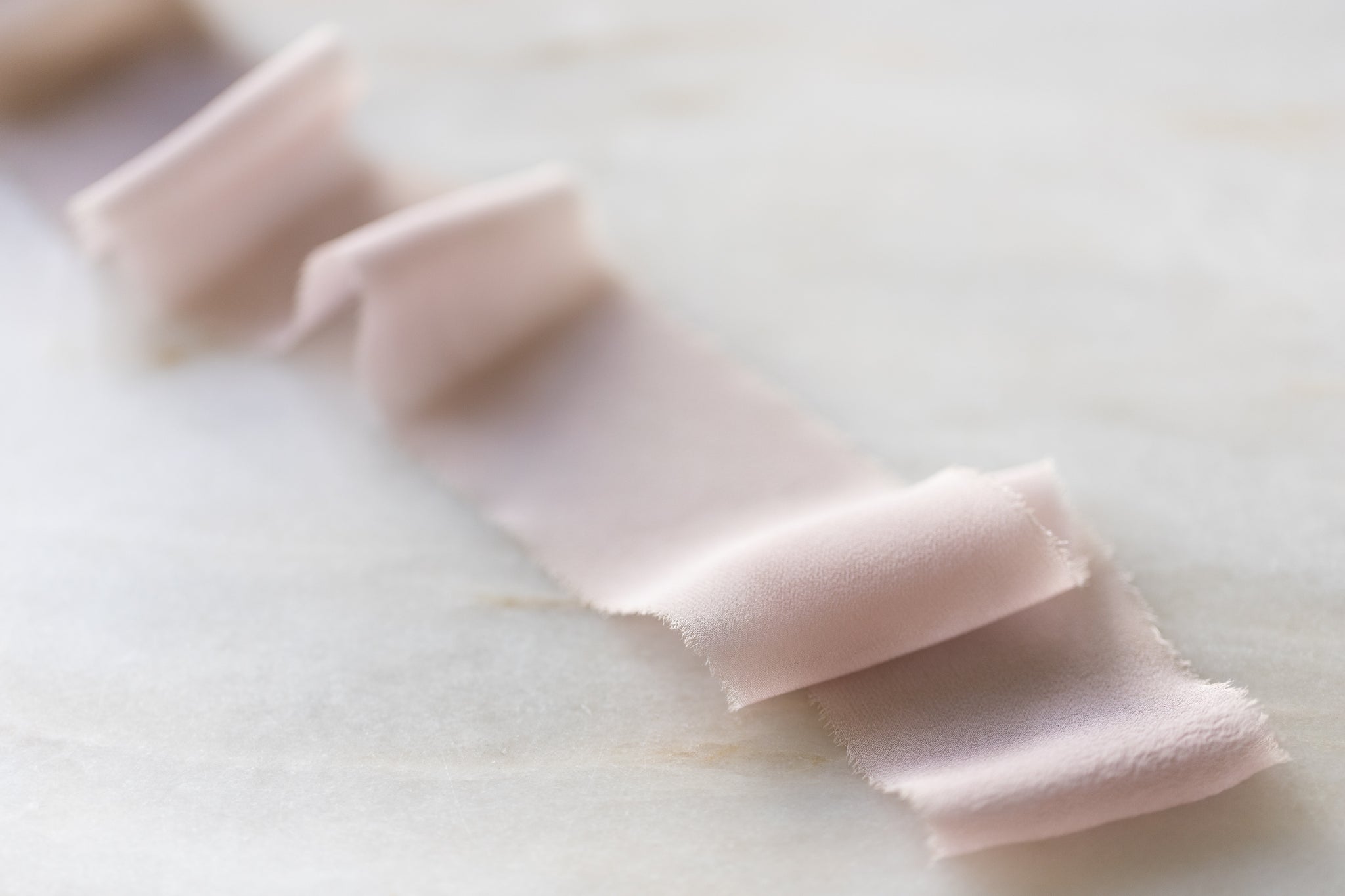 Dusty Rose, Nude Silk Chiffon Ribbon – Nettle + Silk