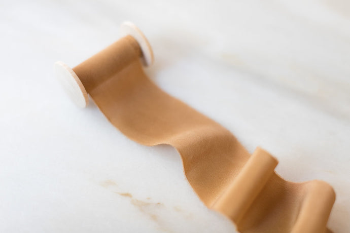 Caramel, silk crepe de chine ribbon