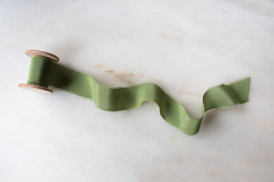Moss, green silk ribbon