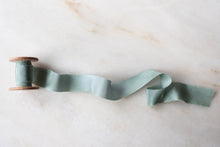 Load image into Gallery viewer, Seaglass, blue-green silk ribbon