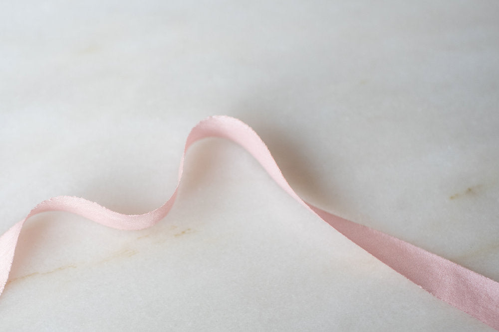 Rose Quartz - Dual Texture Silk Ribbon