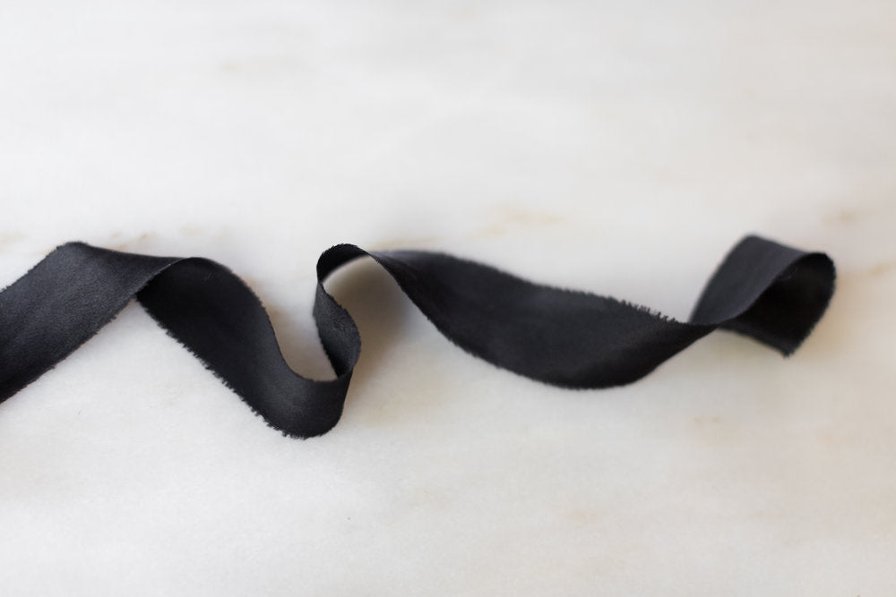 Raven, black silk ribbon – Nettle + Silk