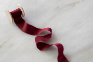 Charmeuse Silk Ribbon, Cranberry