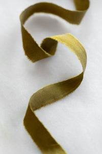 Charmeuse Silk Ribbon, Olive Green