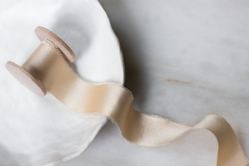 Charmeuse Silk Ribbon, Ivory