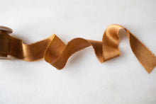 Load image into Gallery viewer, Cognac, silk crepe de chine ribbon