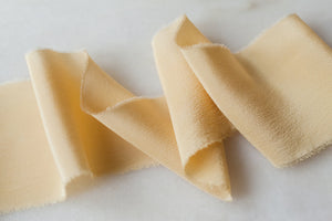 Buttercup Yellow, silk crepe de chine ribbon