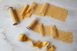 Mustard, yellow silk ribbon