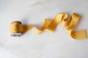 Mustard, yellow silk ribbon