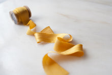 Load image into Gallery viewer, Mustard, yellow silk ribbon
