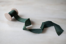 Load image into Gallery viewer, Wildwood, forest green silk ribbon